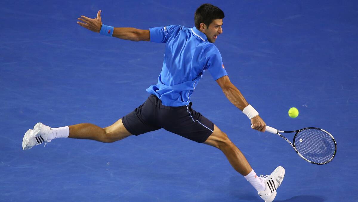 Novak Djokovic in action at the Australian Open. Picture: GETTY IMAGES