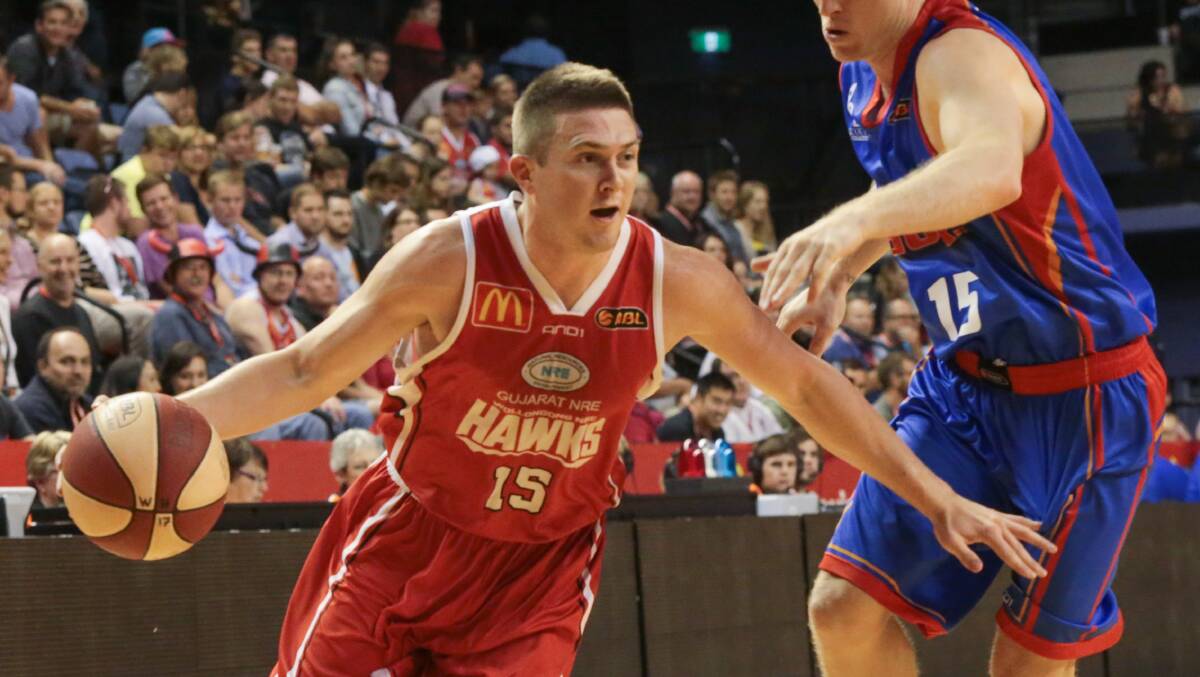Rotnei Clarke going about his work with the Hawks in Wollongong last season.