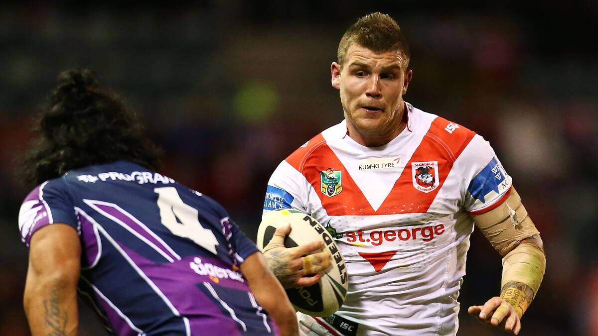 Dragons star Josh Dugan has been named at centre for Monday's clash with Manly at WIN Stadium.