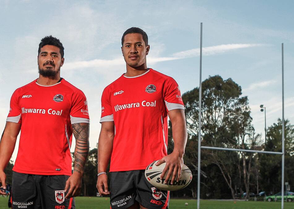 Peter Mata’utia and Kyle Stanley are two of three Dragons players in the Samoan team for the Four Nations tournament starting later this month. Picture: CHRISTOPHER CHAN