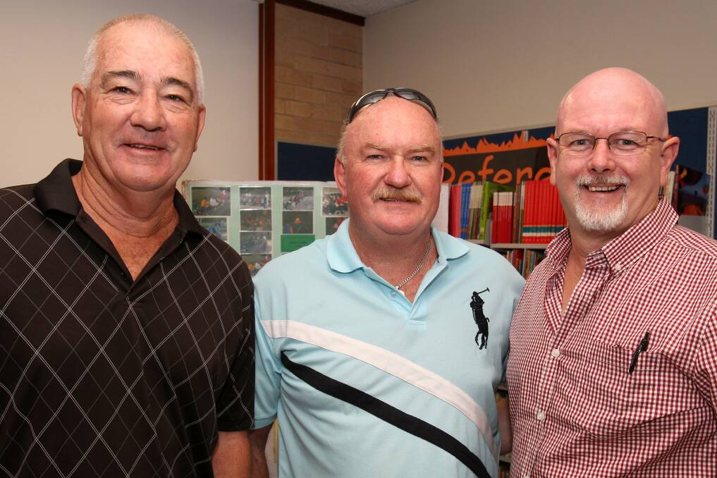Trevor Clark, Eddie Lawlor and Warren Goodall at Warilla North Public School’s 50th anniversary celebrations.
