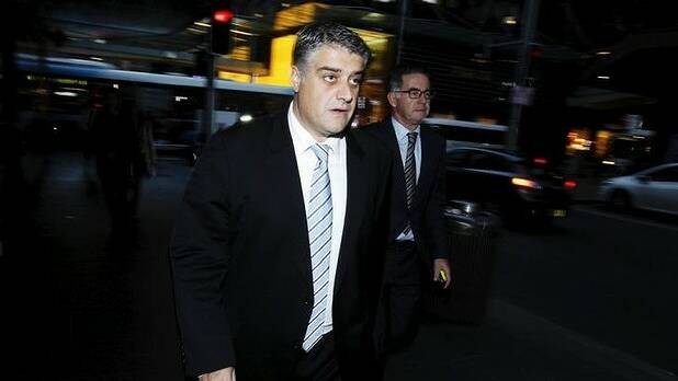 Nick Di Girolamo after giving evidence at ICAC, the day Barry O'Farrell resigned. Photo: James Brickwood
