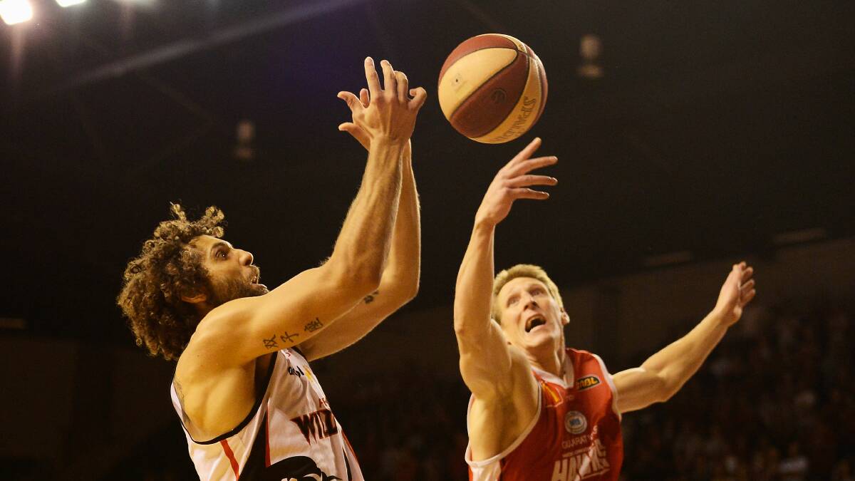 Game two of the NBL Finals Series between the Hawks and Wildcats at WIN Entertainment Centre. Picture: GETTY IMAGES