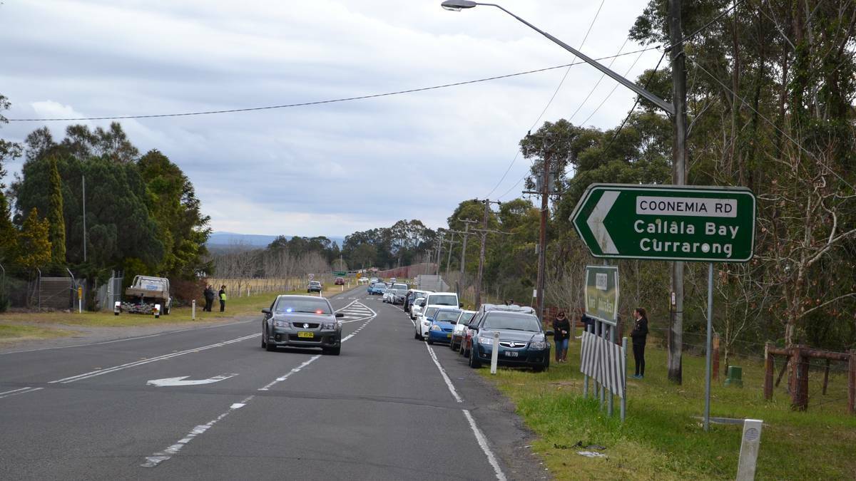 Cars wait to get through after the crash closed Culburra Road. Picture: JESSICA LONG