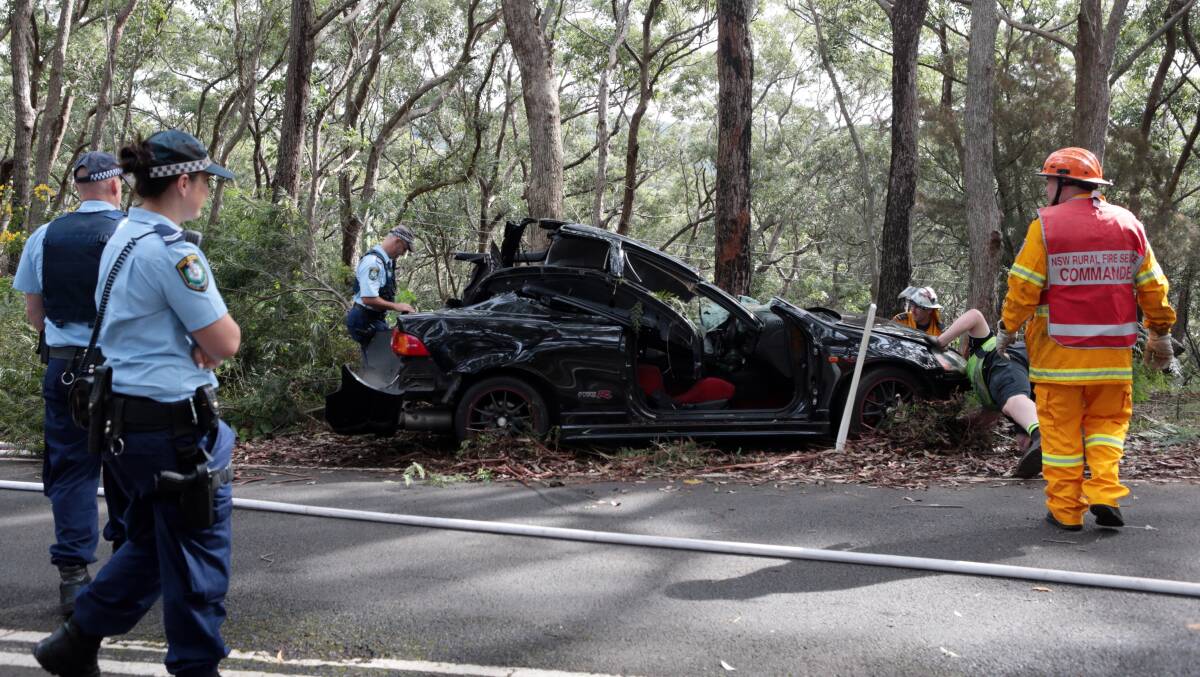 The scene of the accident in the Royal National Park on Lady Wakehurst Drive. Picture: ADAM McLEAN