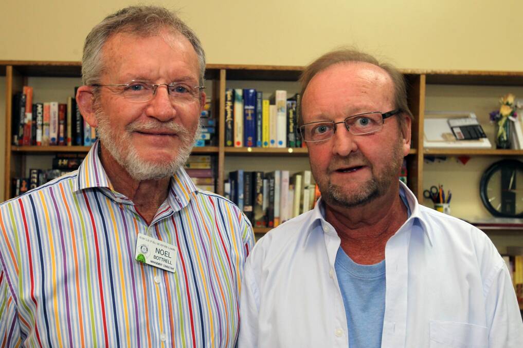 Noel Bottrell and John Odewahn at the Rotary Club anniversary. 