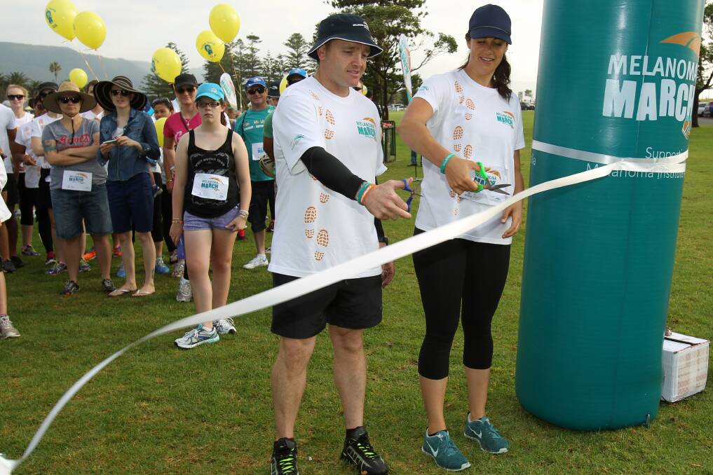 March organiser Jay Allen and Olympic swimmer Stephanie Rice. Picture: GREG TOTMAN