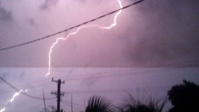 Lightning seen from Oak Flats. PICTURE: submitted by reader Darren Malone