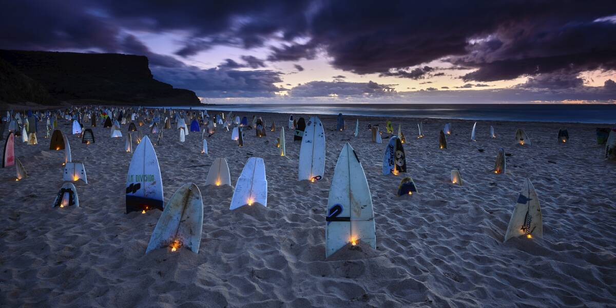 Rodney Campbell’s picture of 1000 Surfboard Graveyard, a dramatic installation of broken surfboards at Garie Beach,