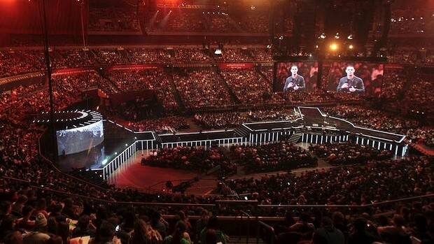 A Hillsong Church conference earlier this year: the popular Pentecostal church will come under royal commission scrutiny. Picture: TONY WALTERS