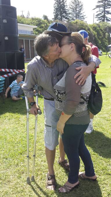 Kiama Autumn Festival-goers locked lips to break the world record for most couples kissing simultaneously for 60-seconds. Picture: GEMMA KHAICY