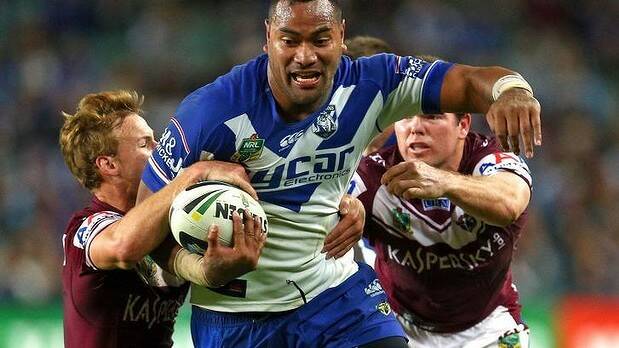 Unleashed: Tony Williams charges through the Manly defence. Picture: GETTY IMAGES