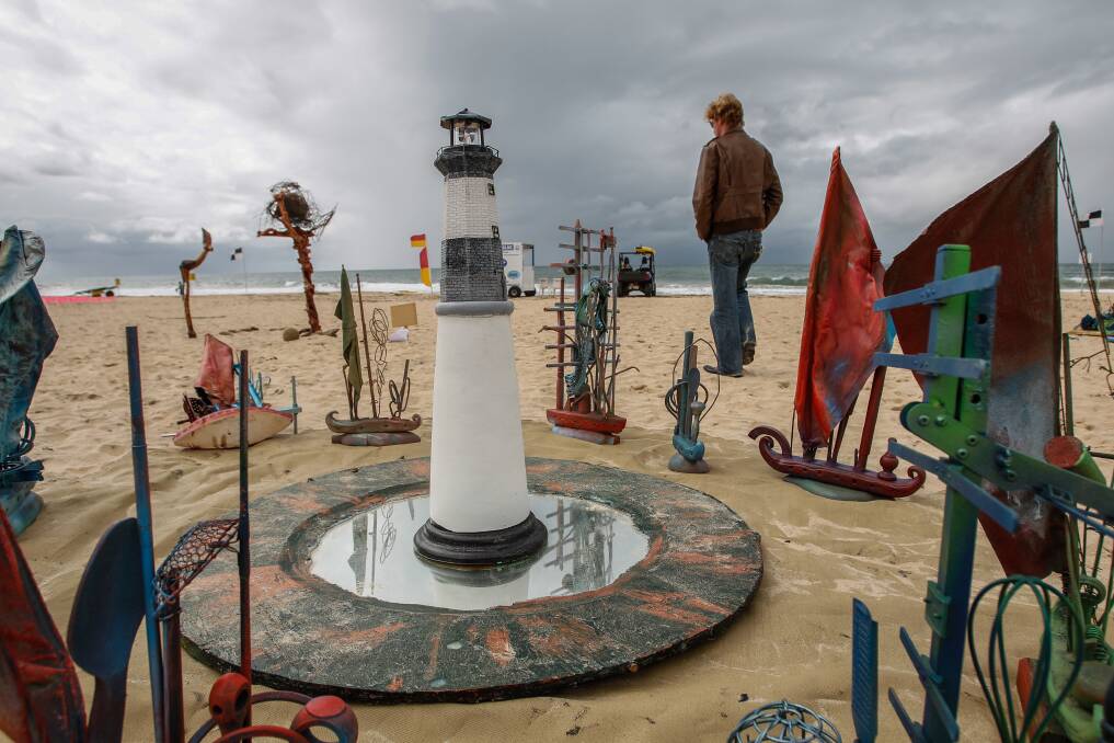 Beach art at the Thirroul Seaside and Arts Festival 2014. Picture: CHRISTOPHER CHAN