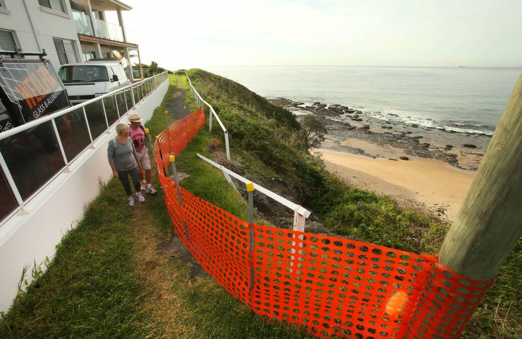 Erosion near a house on Lawrence Hargrave Drive next to Slade Park. Picture: KIRK GILMOUR