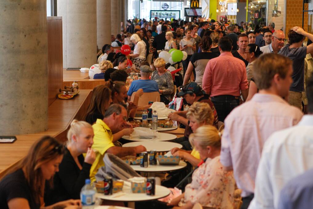 Lunchtime in the new Wollongong Central food court.