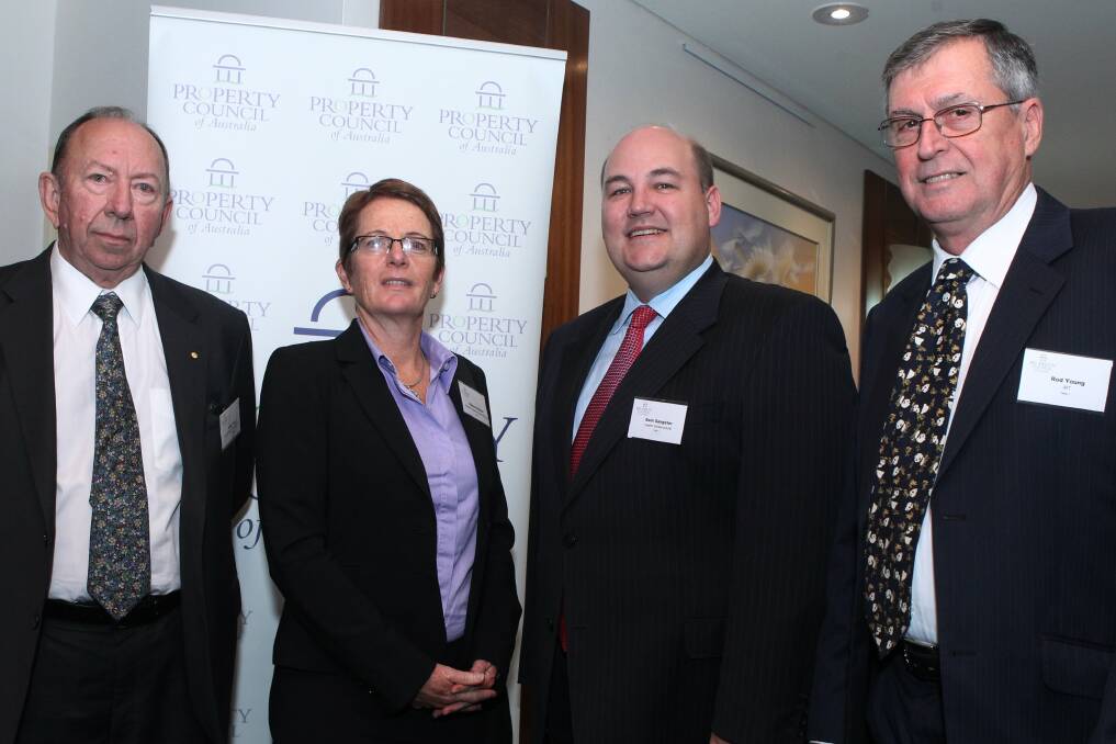ISLHD chair Denis King, illawarra-Shoalhaven Medicare Local CEO Dianne Kitcher, infrastructure chief Sam Sangster and Rod Young of IRT. Picture: GREG TOTMAN