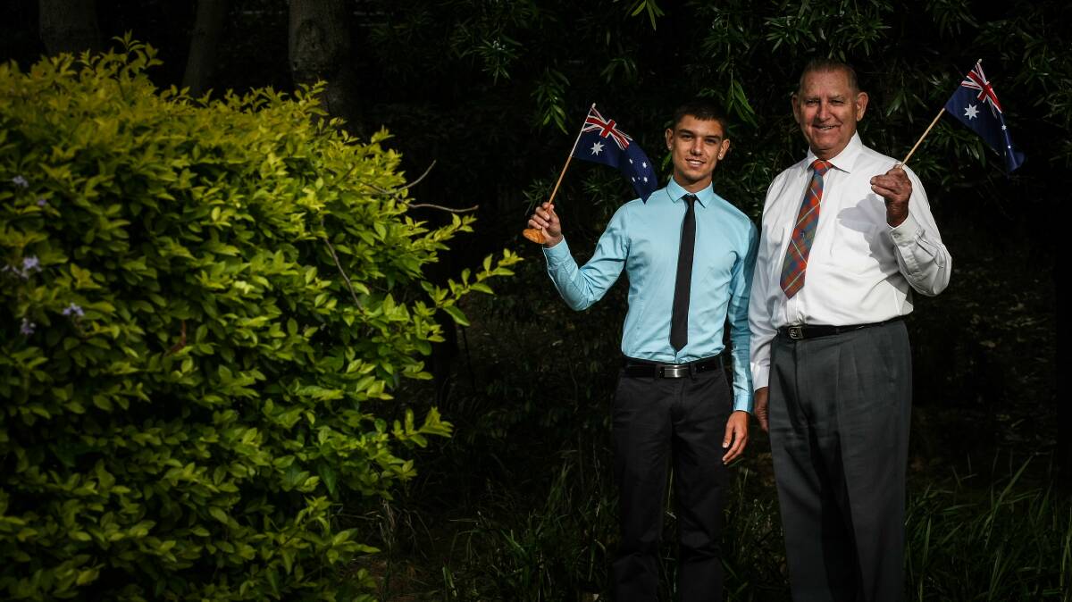 Shellharbour City Council Australia Day award recipients Corey Belsito and Ron Dryburgh. Picture: DYLAN ROBINSON