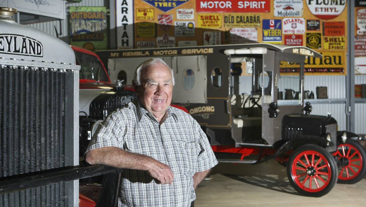 Noel Rutty pictured inside Dapto's Motor Museum in November 2011. Picture: MELANIE RUSSELL