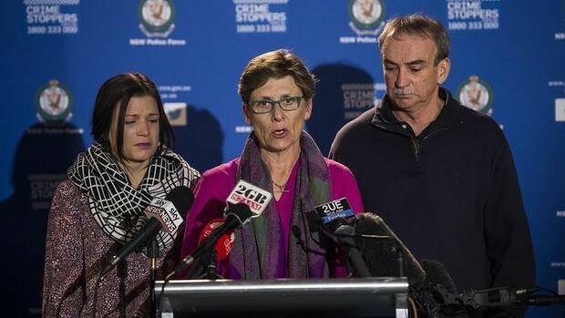 Liz Noble, mother of Rozelle explosion victim Chris Noble, addresses the media. Picture: GETTY IMAGES