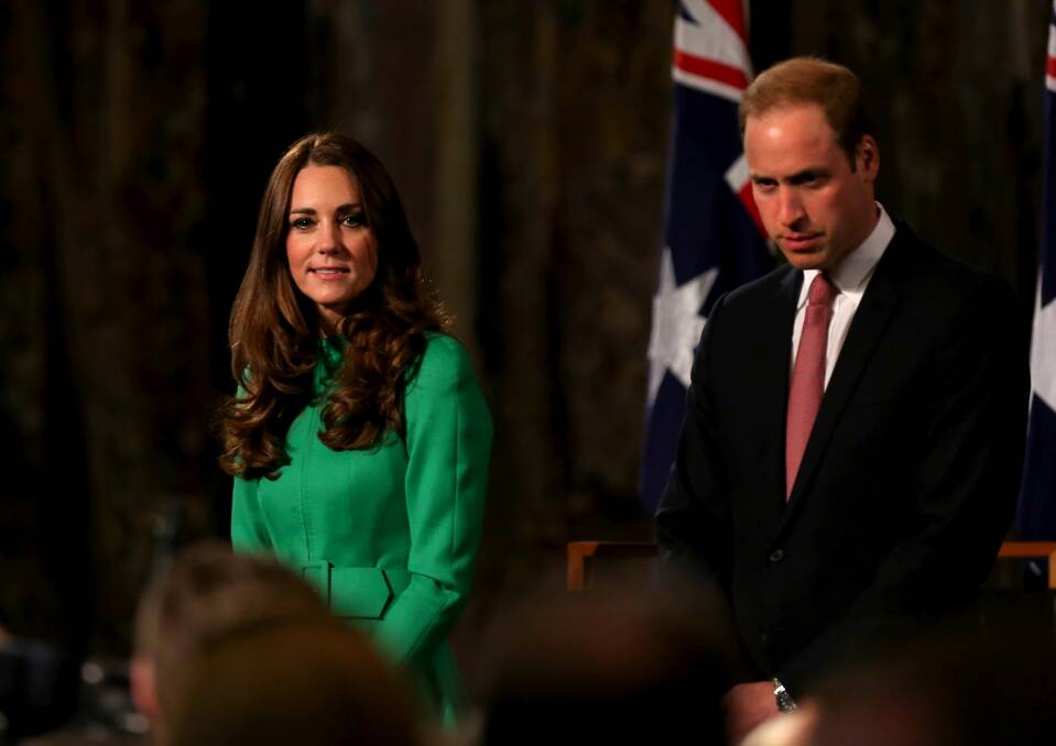 The Duke and Duchess of Cambridge attend a reception hosted by Prime Minister Tony Abbott at Parliament House in Canberra. Picture: KYM SMITH