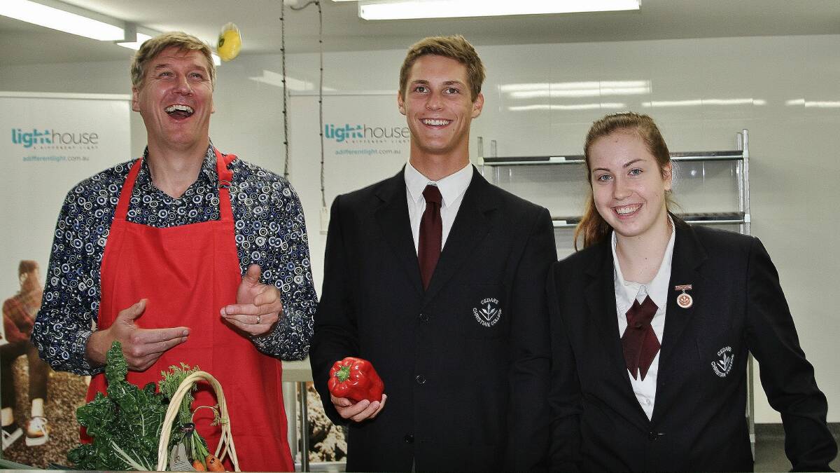 Paul Bartlett, Sam Ramsey and Laura Treglown at the new community kitchen. Picture: GREG ELLIS