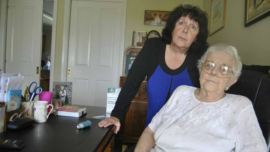 Joan and Denise Gordon are confined to inside the house to escape the dust. Picture: ELIZA WINKLER