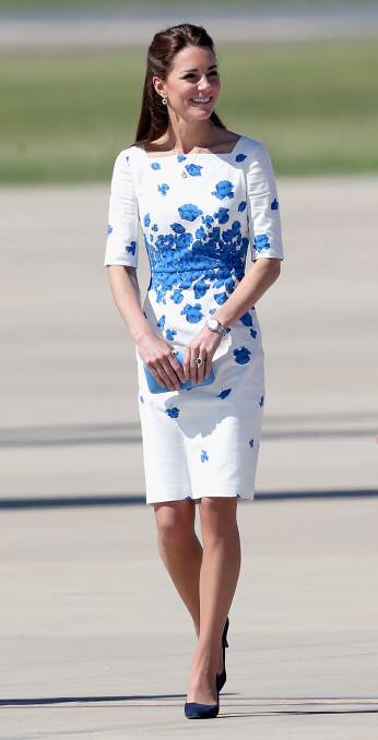 Catherine, Duchess of Cambridge, arrives at the Royal Australian Airforce Base at Amberley. Picture: GETTY IMAGES