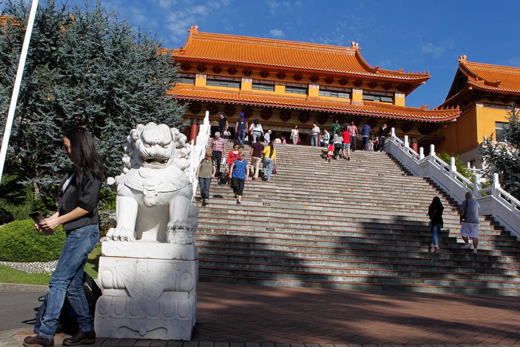 The Nan Tien Temple welcomed visitors to join the three-day celebration. Picture: CHRISTOPHER CHAN