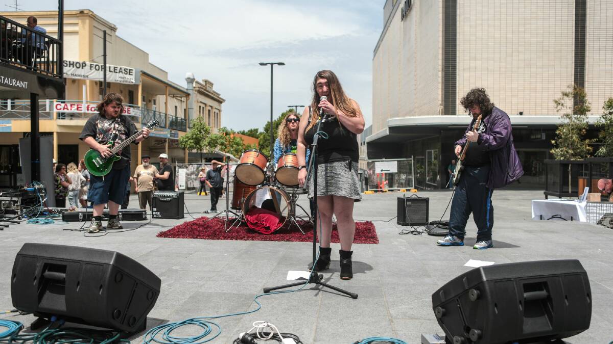 The Rockers perform in Crown Street Mall. Pictures: ADAM McLEAN