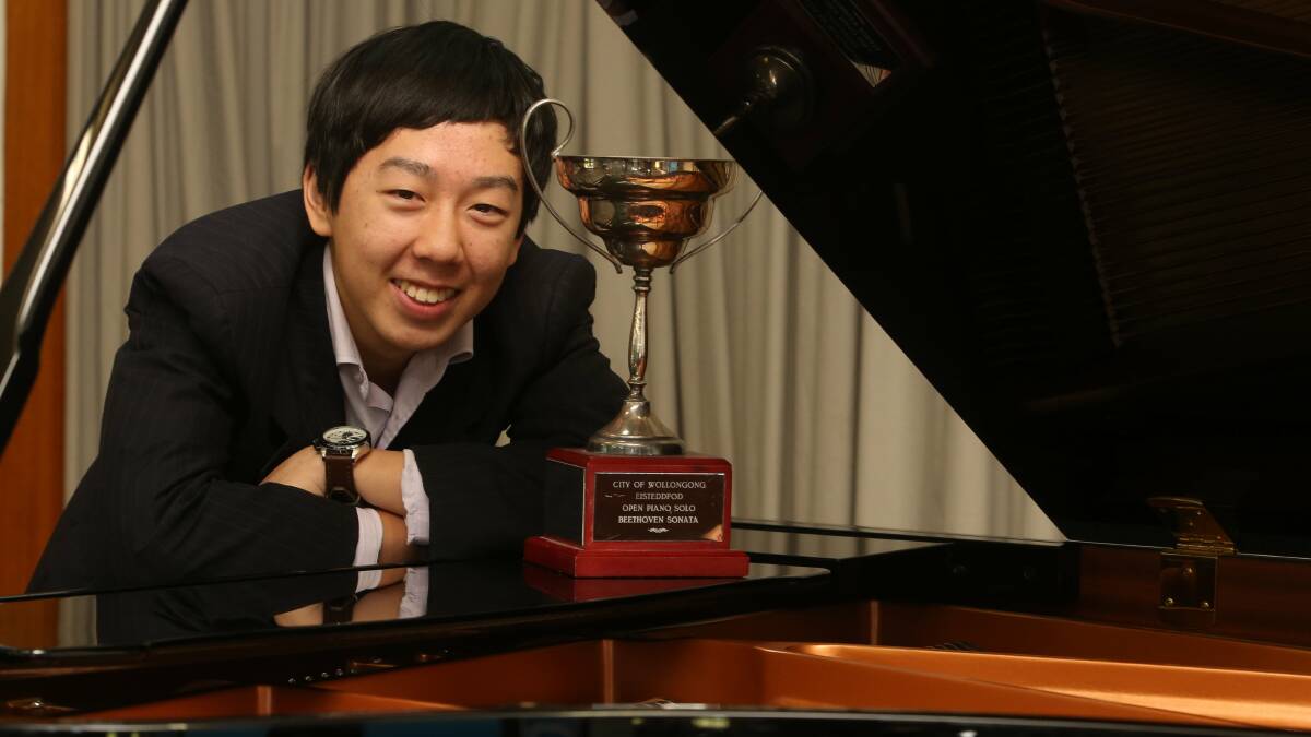 Sixteen-year-old York Yu, from Cordeaux Heights,  won the Beethoven sonata section of the Wollongong Eisteddfod on Sunday. Picture: ROBERT PEET