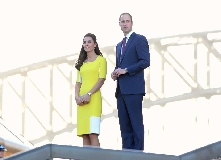 Prince William, Duke of Cambridge and Catherine, Duchess of Cambridge at the Sydney Opera House. Picture: JANIE BARRETT