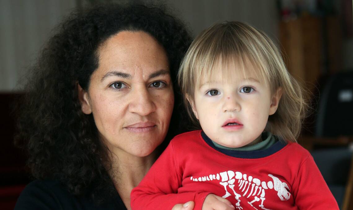 Malika Elizabeth and her son Jesse, 2. Picture: KIRK GILMOUR
