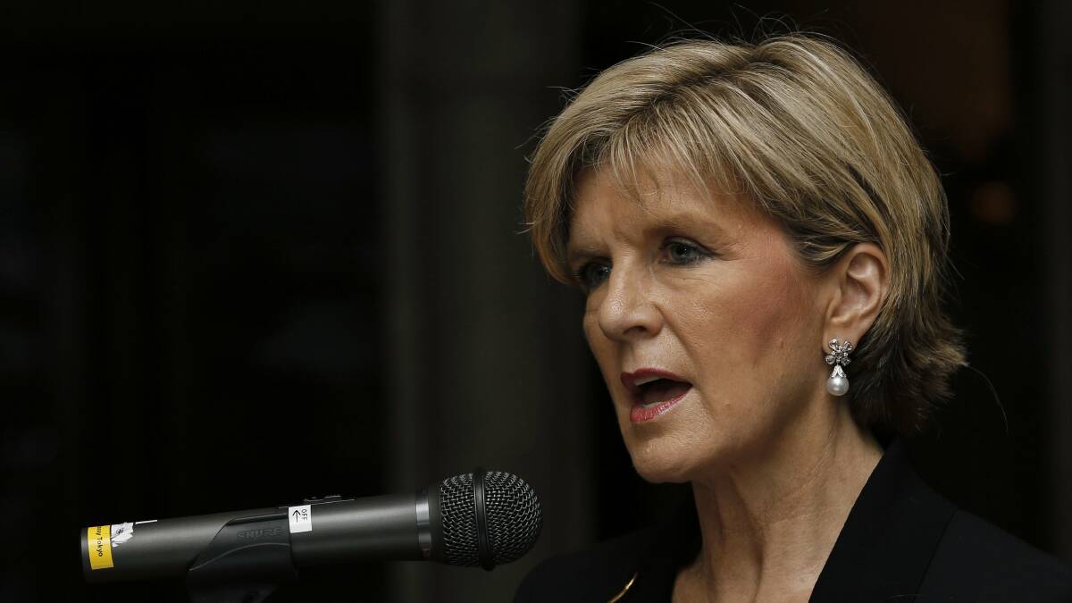 Australia's Foreign Minister Julie Bishop. Picture: REUTERS