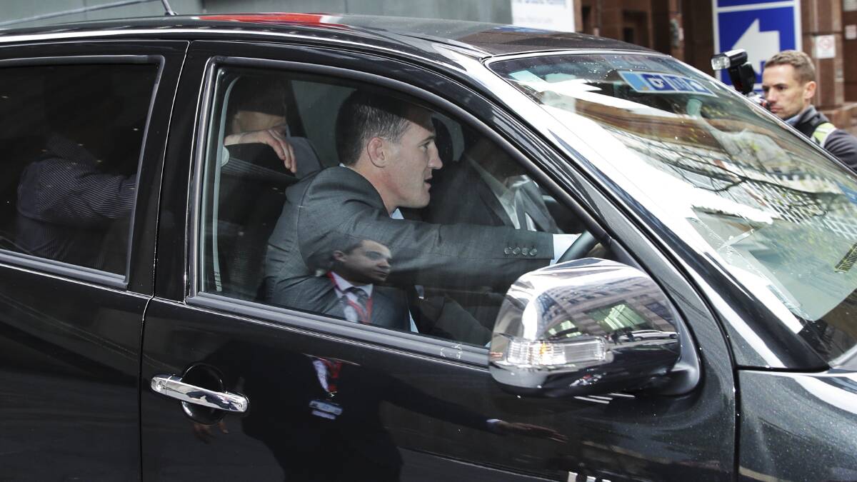 "You've just got to get on with life": Paul Gallen leaves his lawyer's office on Wednesday. Picture: WOLTER PEETERS