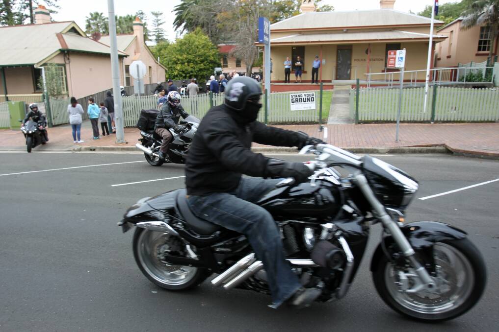 Motorcyclists leave Kiama police station as part of the police ride. Picture: GREG TOTMAN