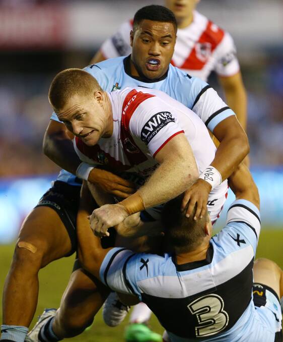 Dragons defeat the Sharks 14-12 at Remondis Stadium on Saturday night. Picture: GETTY IMAGES