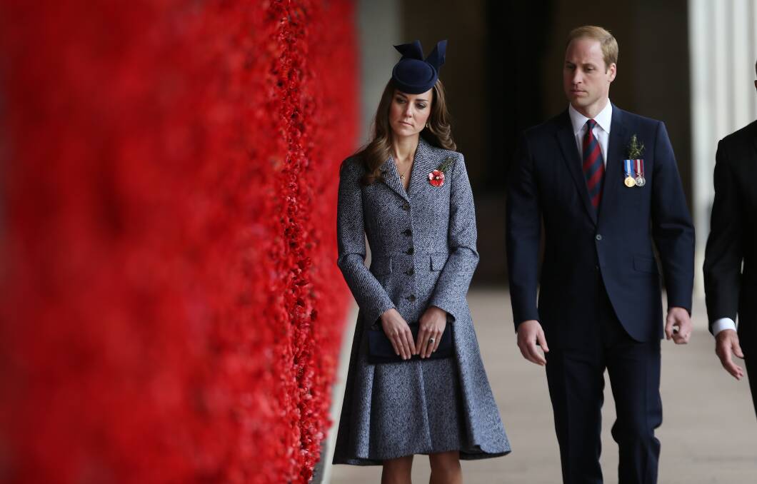The royal couple at the Australian War Memorial on Anzac Day. Picture: GARY RAMAGE