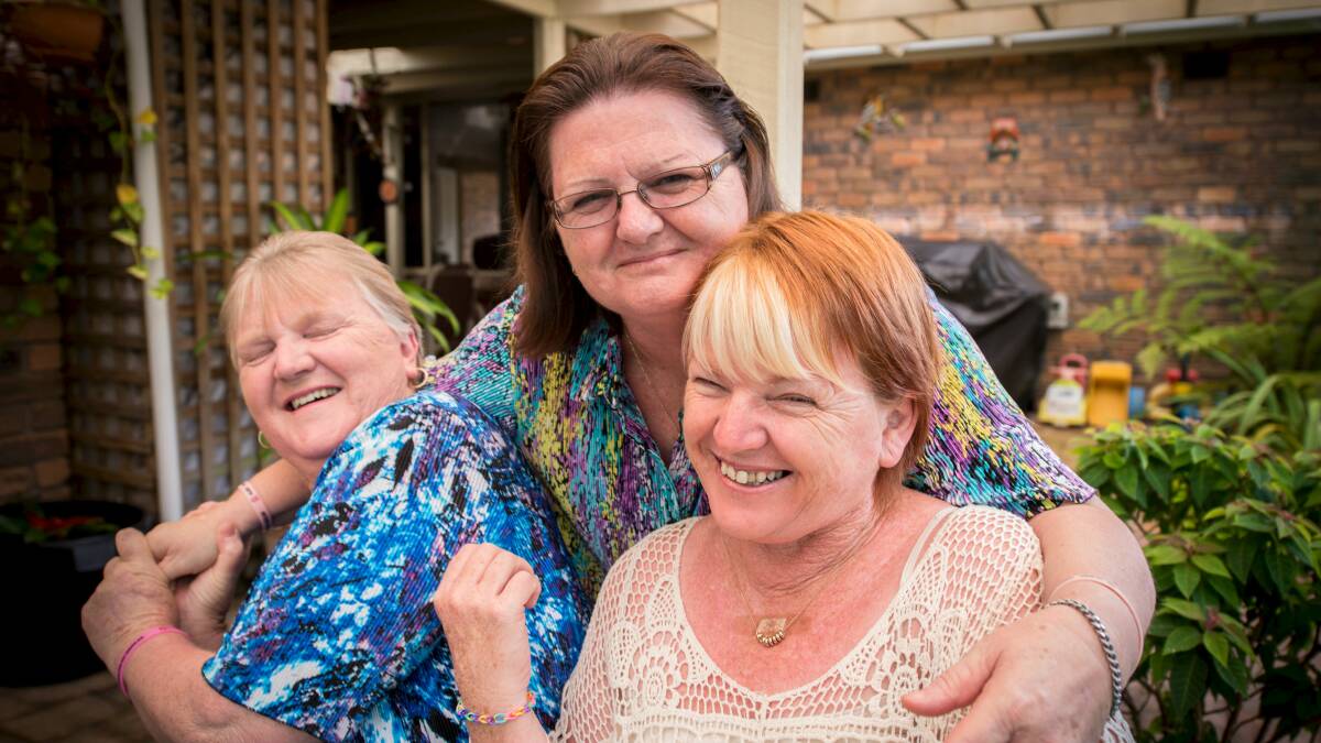 Sisters Gail Bailey, Susan Ellem and Lynda Klein have all survived breast cancer. Picture: ALBEY BOND