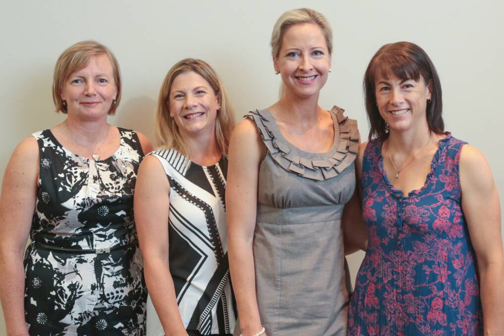 Leanne Fragiacomo, Jenny Sutinen, Cathy Crompton and Julie White at the Chifley Hotel.