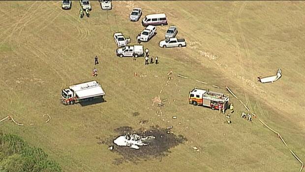 Emergency services at the scene of the crash. Picture: NINE NEWS