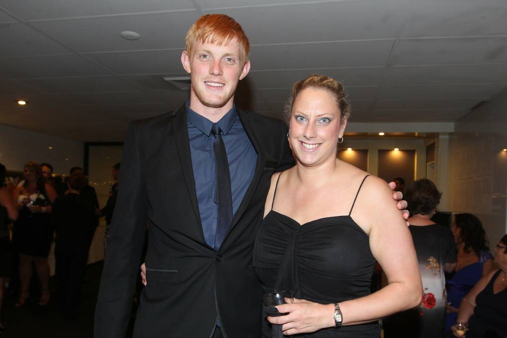 Luke Jamieson and Kim Stolk at the Wollongong Hawks gala dinner.