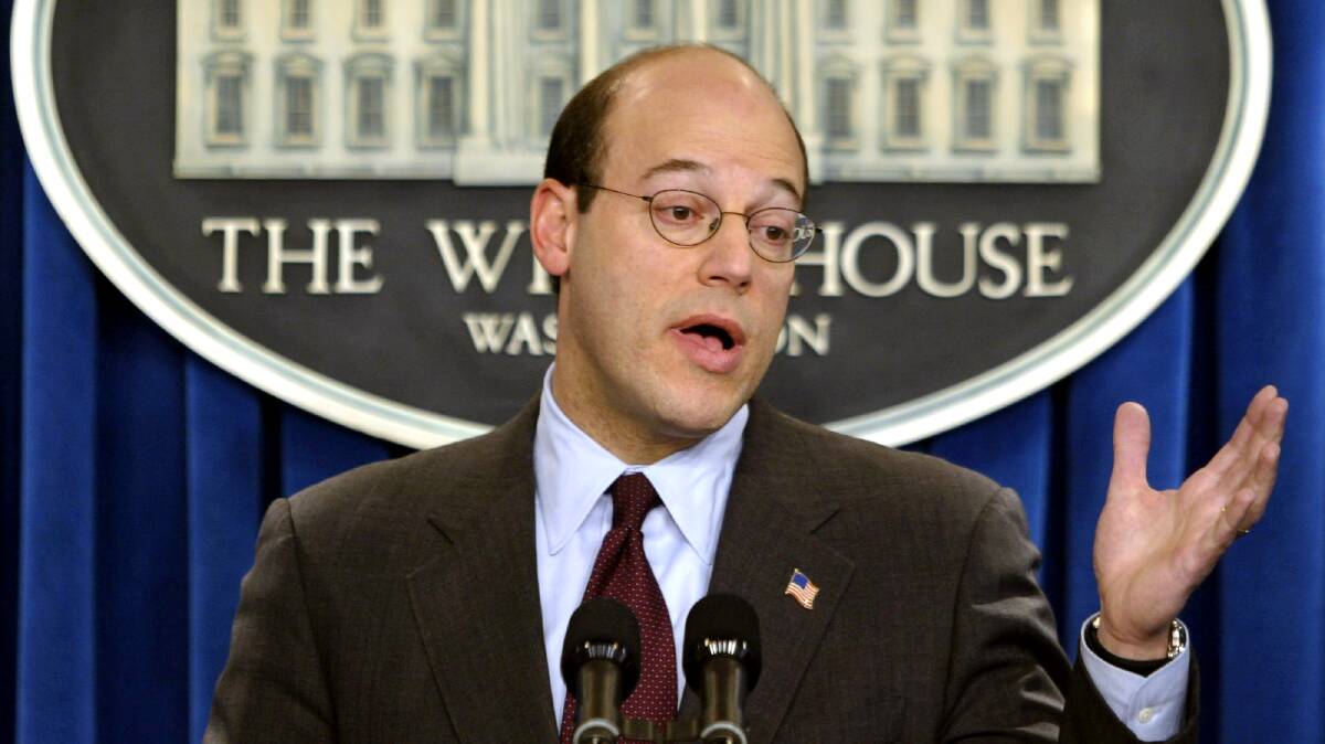 Ari Fleischer gives a White House briefing in 2003. Picture: AP