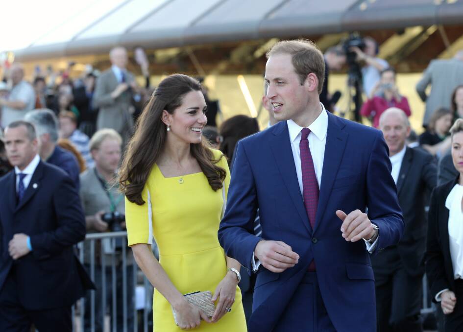 The Duke of Cambridge and Duchess of Cambridge at the Sydney Opera House. Picture: JANIE BARRETT