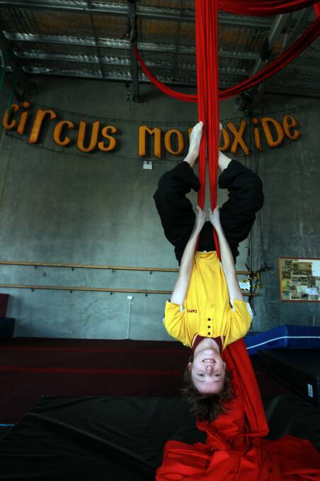 Joshua takes part in circus day.