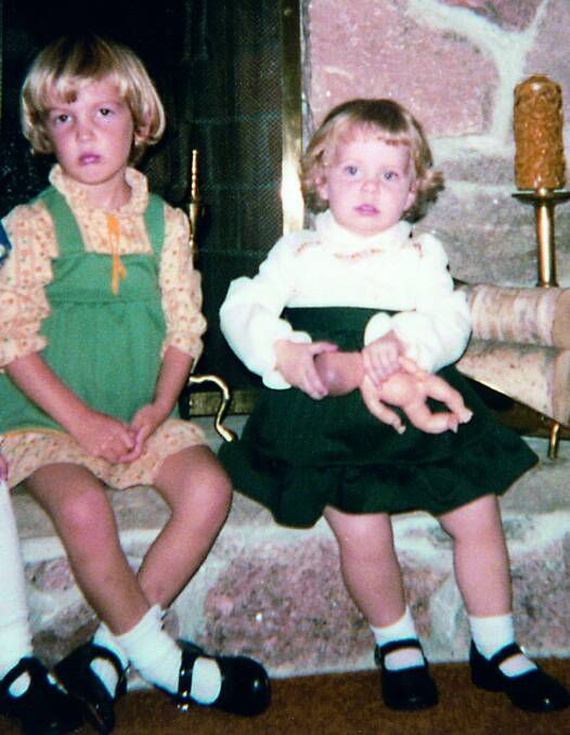 Carrie, aged four with her younger sister Jillian. Picture: courtesy of Carrie Bailee