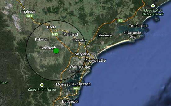 An updated map of where the earthquake struck and where the tremor was felt. Pic: Geoscience Australia
