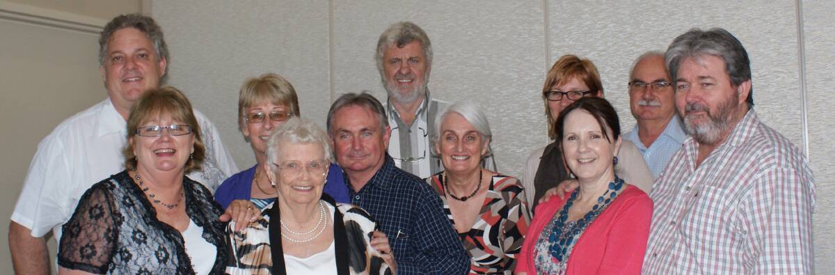 Michael Clancy (middle with blue shirt) with his family. From left to right: Michael Scott, sister Ruth Scott, Carol Clancy, mother Joy Clancy, Michael Clancy, Graham O'Shannessy, sister Anne O'Shannessy, Lisa Clancy. Donna Clancy, brother Bryan Clancy and brother Richard Clancy.