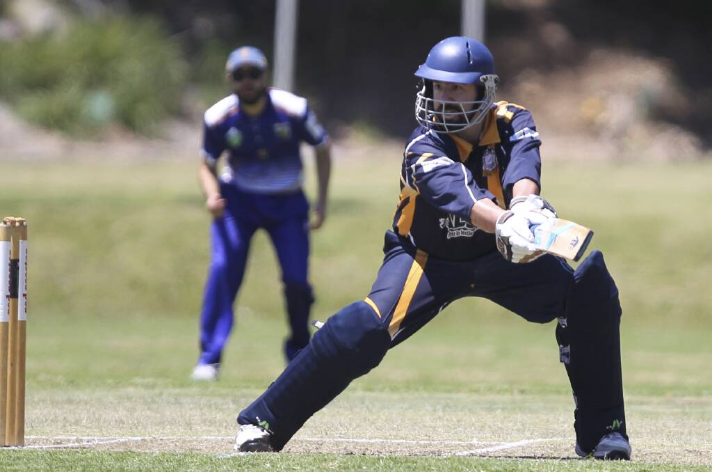 In form: Lake Illawarra’s Mark Ulcigrai during his knock of 65 in the big win over Kiama. The Lakers host Albion Park in round six.