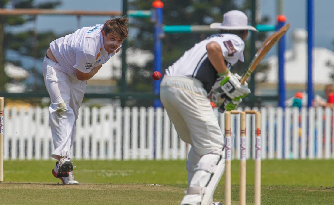 Effort: Helensburgh’s Steve Lewis sends down a delivery against Port Kembla earlier this season. Helensburgh  host Dapto in their annual charity day in round three of the Illawarra T20 competition. 