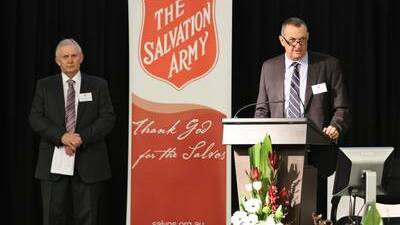 Red Shield Appeal Business Appeal Committee chair Michael Bassingthwaighte and former chair David Morgan Williams at a previous Salvation Army Red Shield Appeal business appeal launch. Picture by Greg Ellis.
